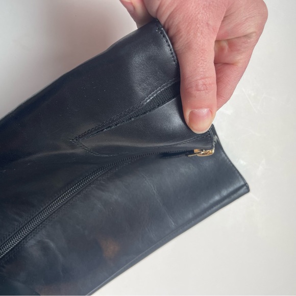 Nine West Oreyan Tall Black Leather Boots Studded Size 9.5 - Picture 11 of 14